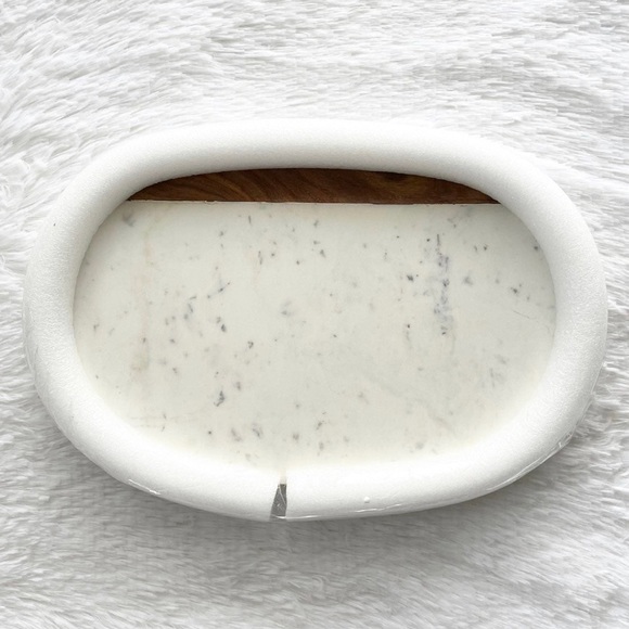 Thirstystone 14"x9" Oval Serving Platter Marble and Wood - Picture 5 of 6